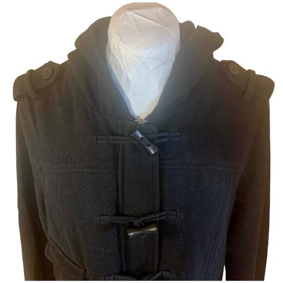 VTG Y2K GAP Recycled Wool Toggle Coat Womens SZ M Midi Minimalist Winter Warm - Picture 4 of 11